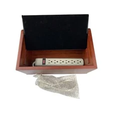 Slimline Charging Station Power Strip In Wooden Box BRAND NEW