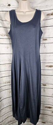 Peruvian Connection Delft Arquitecta Dress M NEW Blue Lagenlook Pima Cotton