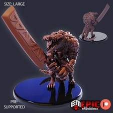 Crocodile Warrior Epic Miniatures Monster RPG D D Pathfinder 3D Print Gator-man