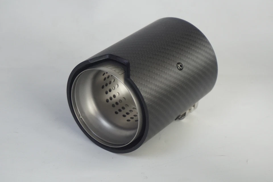 Punta de escape 2 piezas mate carbono plata para BMW M2 M3 M4 M135i M235i M140i M240i Foto 4 de 4