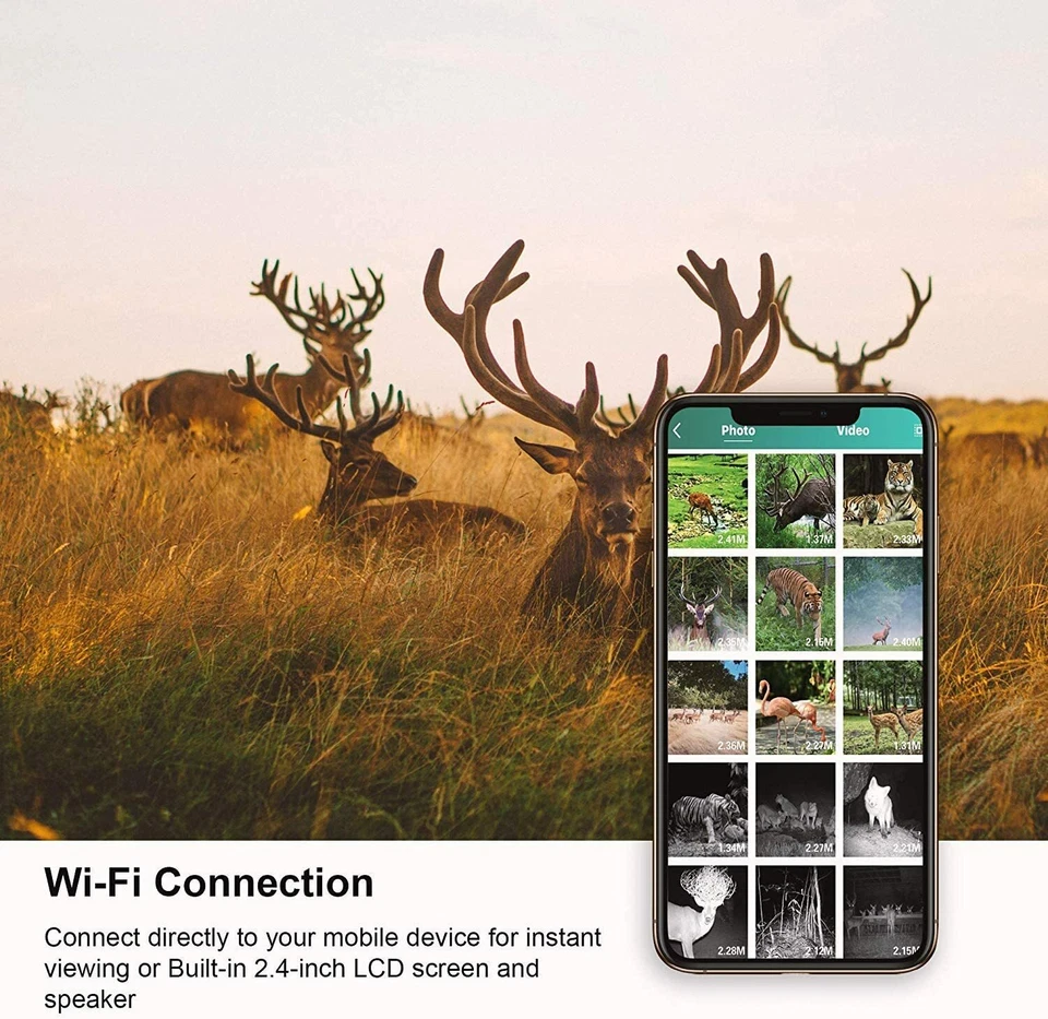 Rexing Woodlens H2-4K Wi-Fi Trail Camera, 20MP CMOS Motion Sensor - Image 3 of 4