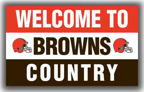 Cleveland Brown Football Welcome to BROWNS Country Flag 90x150cm 3x5ft Banner - Afbeelding 1 van 3