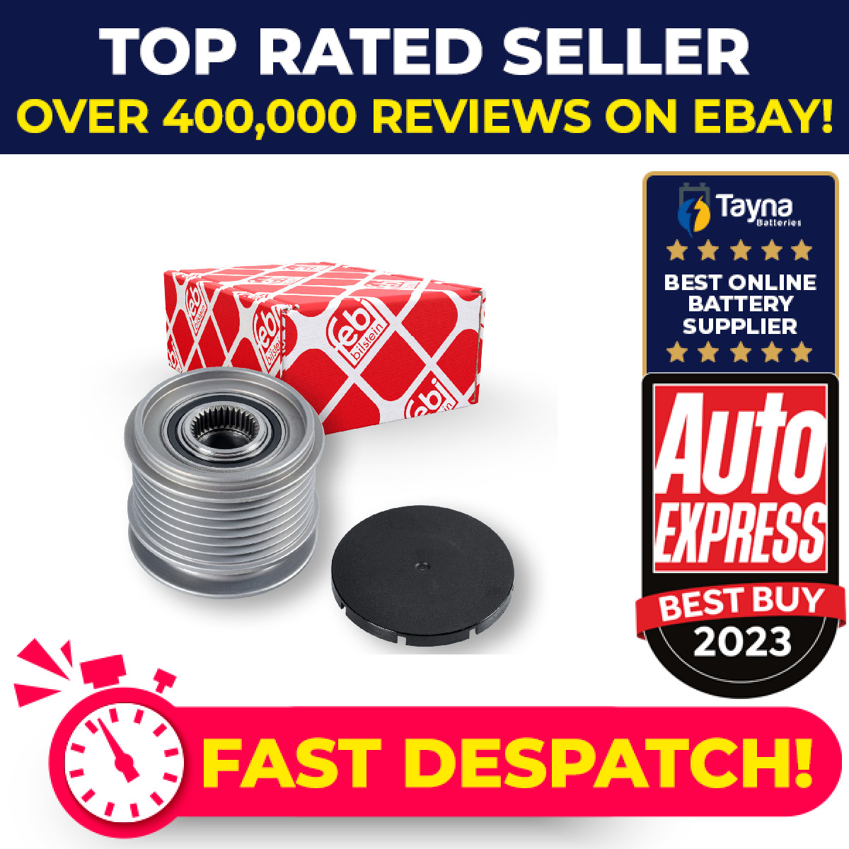 Overrunning Alternator Pulley fits MERCEDES C180 W204 1.6 08 to 14 M271.910 Febi