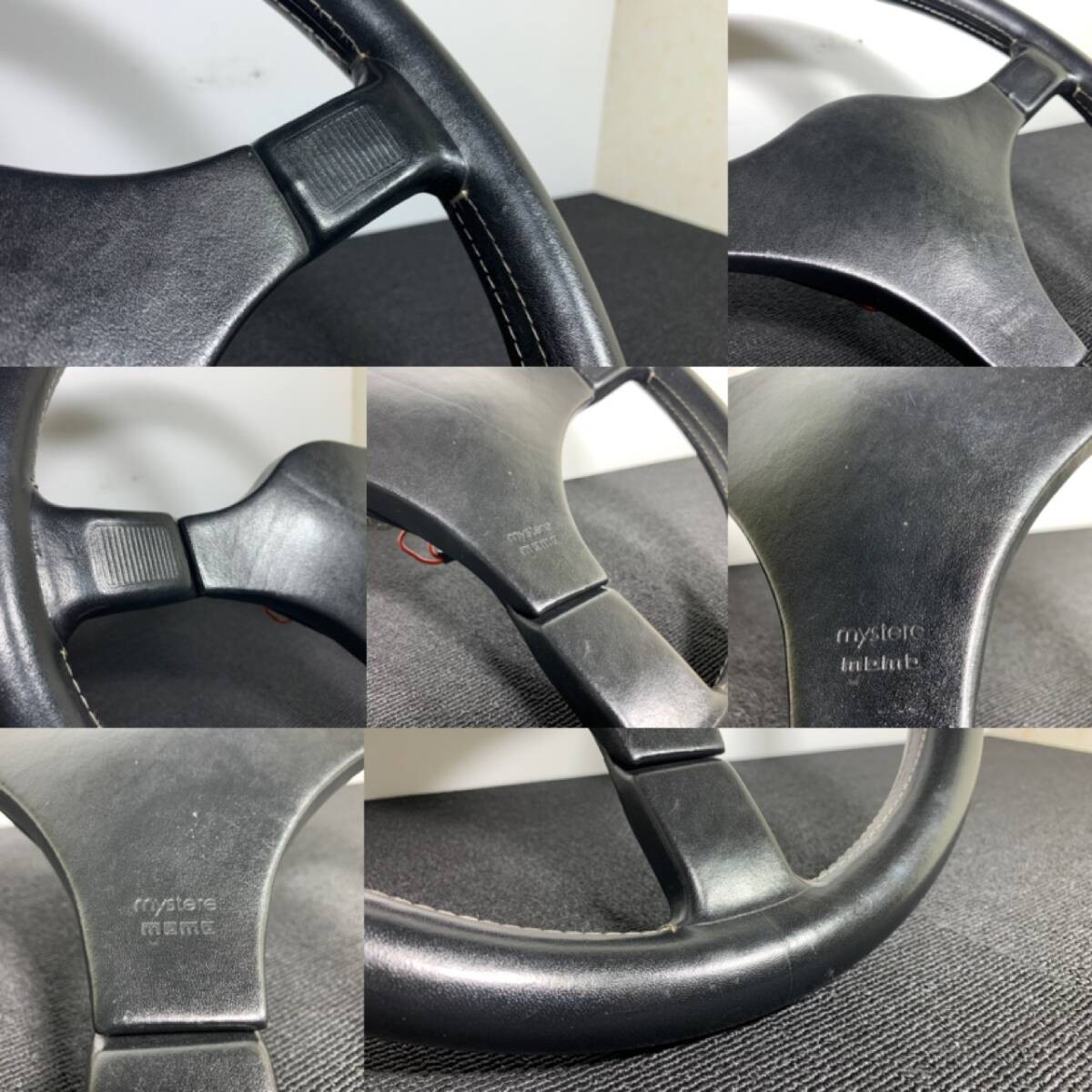 MOMO MYSTERE Center Pad Steering Wheel 360mm White Stitching 80's