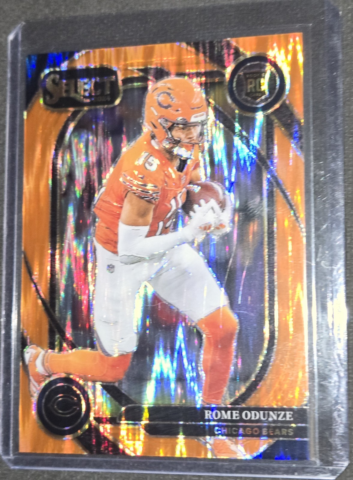 2024 Panini Select Club Level Rome Odunze #236 Orange Shock Prizm 228/399 (RC)