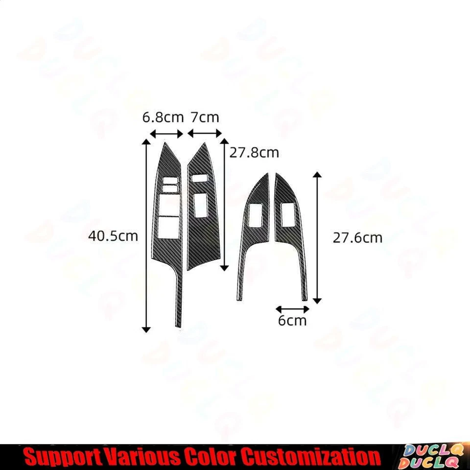Cubierta de panel de botón de interruptor de elevación de ventana de fibra de carbono 4 piezas para Lexus CT200h 11-17 Foto 2 de 4