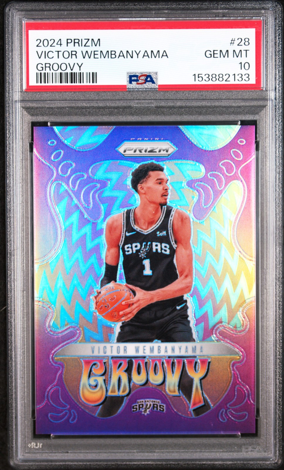 2024 PANINI PRIZM GROOVY #28 VICTOR WEMBANYAMA PSA 10