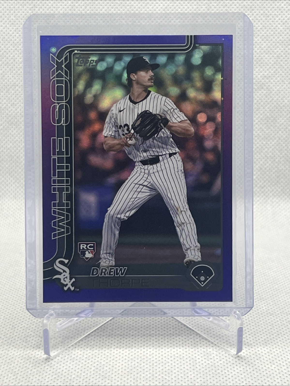 2025 Topps #320 Drew Thorpe Purple Holo Foil /250 RC White Sox