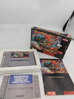 SNES Super Nintendo Street Fighter 2 - NTSC + Box Protector Boxed Manual Poster