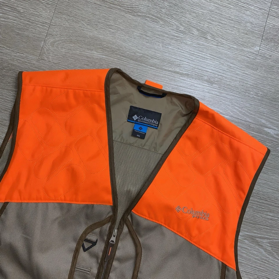 Columbia PHG Hunting Vest Men’s XXL Blaze Orange Ptarmigan Bird Pheasant Grouse - Image 2 of 4
