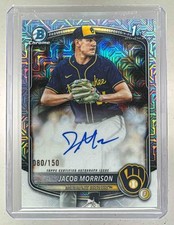 Jacob Morrison 2025 Bowman Chrome Draft HTA Choice Refractor Auto 1st RC /150