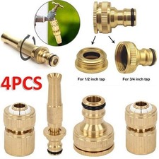 4Pcs/Set Brass Hose Pipe Fitting Tap Hosepipe Spray Nozzle Connectors Watering