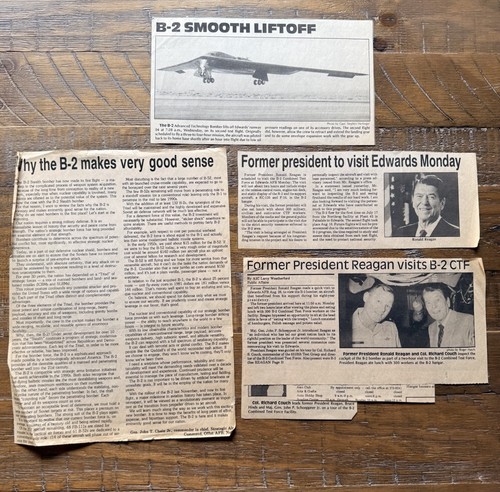 Vintage B2 Stealth Craft Newspaper Clips Edward’s Air Force Military Newspaper