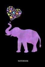 Elephant Notebook: Purple Elephant Love  Lined Writing And Notes Journal 120 Pa