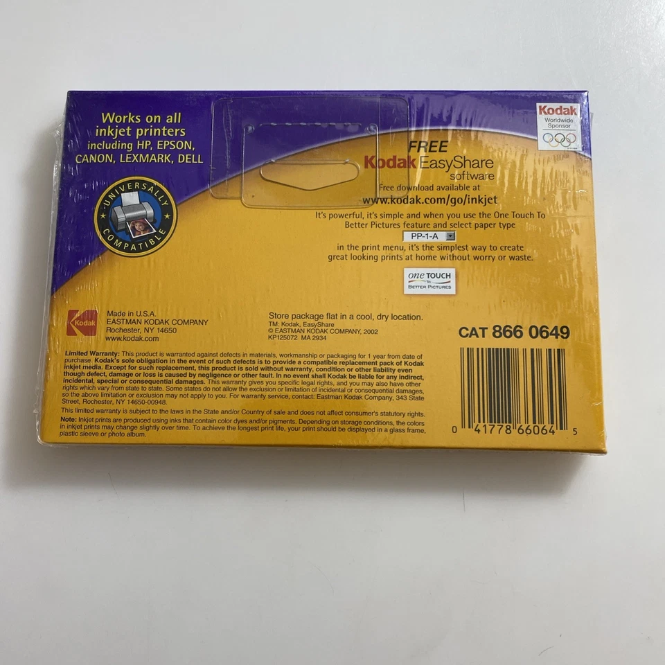 Kodak Picture Paper InkJet Printers 50 Sheets Soft Gloss 4" x 6" SEALED zacs - Image 2 of 2