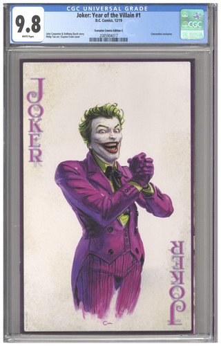 Joker Year of the Villain 1 CGC 9.8 Clayton Crain Scorpion C Con Variant Cover