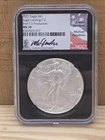 2021 Silver Eagle Landing T-2 $1 NGC MS70 First T-2 Production Gaudioso Signed