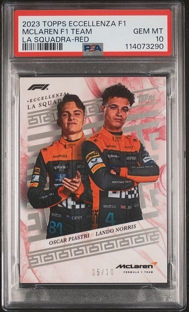 2023 Topps Eccellenza Formula 1 - La Squadra Lando Norris, Oscar Piastri Red /10 view 1