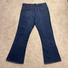 Vintage 70  s Levi  s 646 Orange Tab Bellbottom Flare Faded Denim Jeans Size 38x30