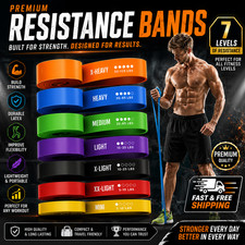 Heavy Duty Resistance Bands Set 5 Loop for Gym Exercise Pull up Fitness Workout