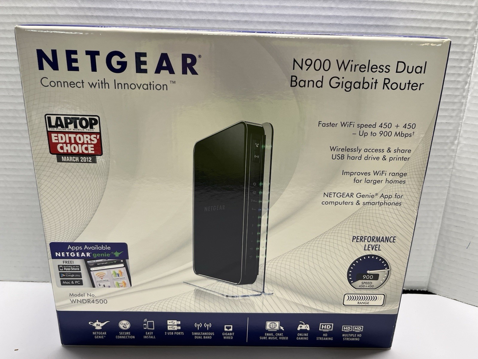 2012 NetGear N900 Wireless Dual Band Gigabit Router #WNDR450