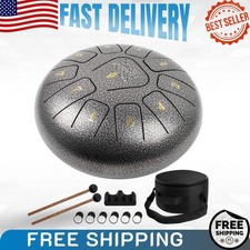 Steel Tongue Drum 10" 11-Note C Key with Mallets Stickers Picks  Gig Bag
