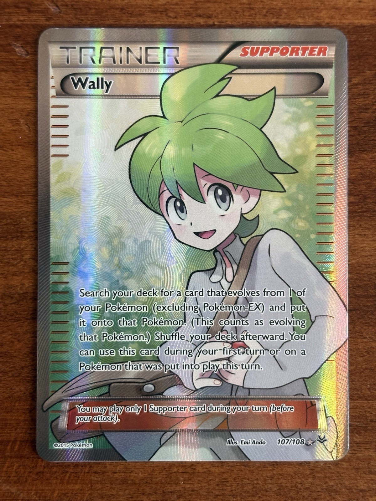 [LP] Wally Roaring Skies 107/108 Full Art Supporter Pokemon TCG