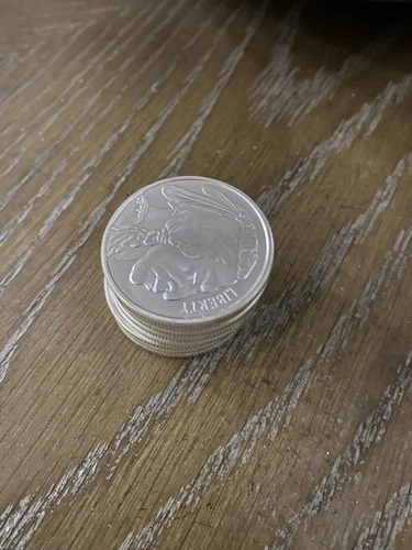 Lot Of 8 Buffalo One Troy Ounce Silver Rounds