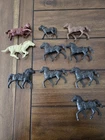 Vintage Marx & Lido Toys Plastic Horse Figures Lot Of 10