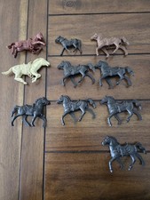 Vintage Marx  Lido Toys Plastic Horse Figures Lot Of 10