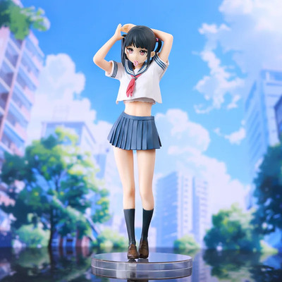 Japanese School Girl Sailor Suit 28cm Kawaii PVC Figure Desktop Ornament Toy Gif