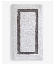 Hotel Collection Contrast Frame Rug 100 Cotton Bath Rug Gray White 20  X 34  