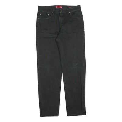 LEVI'S 504 Herren Jeans Schwarz Regular Straight Denim Medium W36 L34 Classic Zip