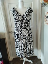 Ralph Lauren Sz 16 Mock Wrap Jersey Midi Dress EUC