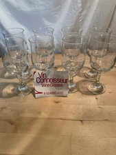 Set Of 8 Vintage Libbey Classic 8oz Stemmed Wine Glasses 6.5” Tall Durable Glass