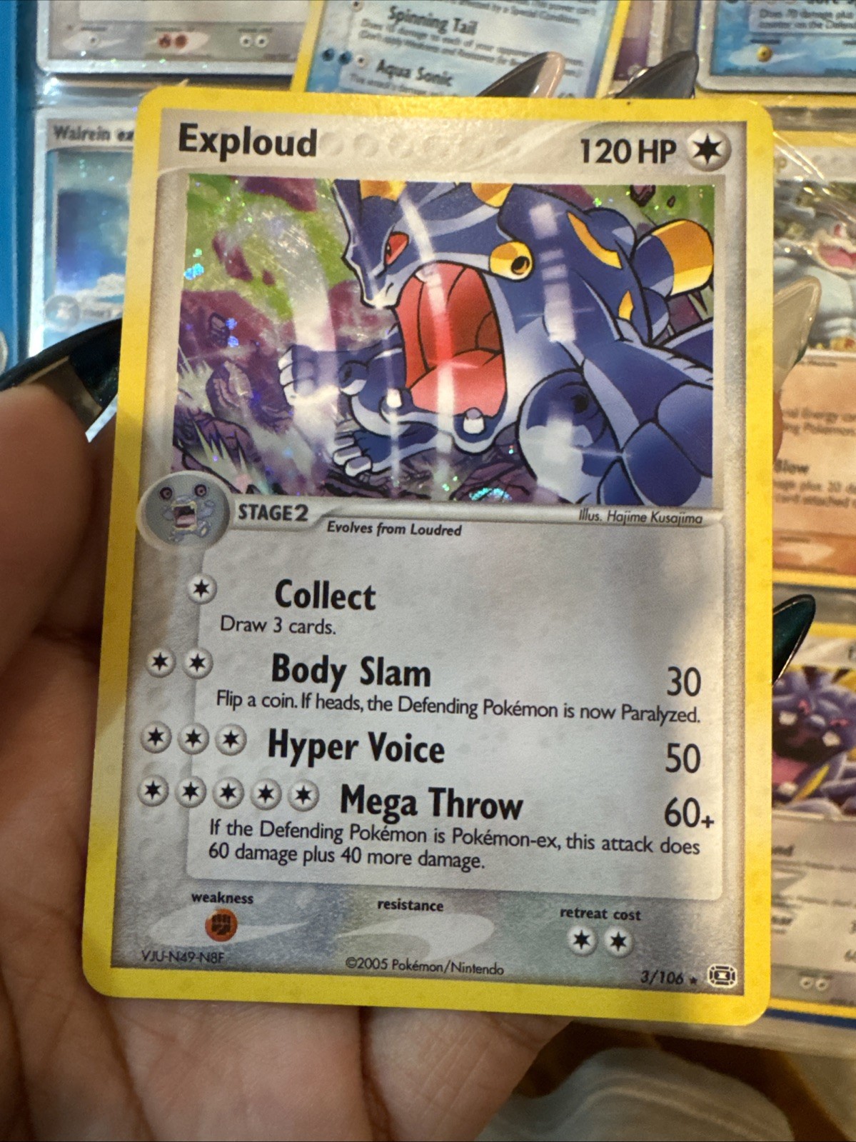 Pokémon TCG Exploud Holo Rare Card 3/106 EX Emerald NM
