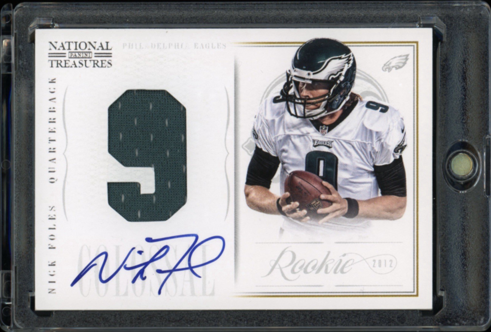 Nick Foles Panini National Treasures Rookie Colossal Jersey Number Signatures #17 Base