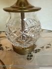 Vintage Waterford Crystal Accent Table Lamp Brass Base Braided Shade 12” tall — photo 2