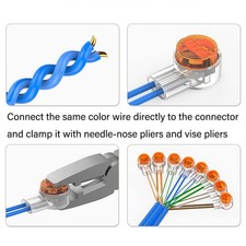 150 PCS Waterproof Telephone Wire Connectors Network Cable Wire Terminals Ora...