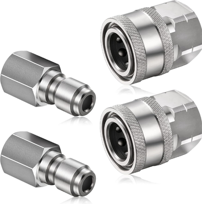 #ad 2 Sets NPT 1 4 Inch Pressure Washer Coupler Quick Connect Plug Male Female 1 4 Q $22.12