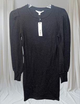 BB Dakota by Steve Madden The Scene Black Long Sleeves Sweater Dress Womens XS