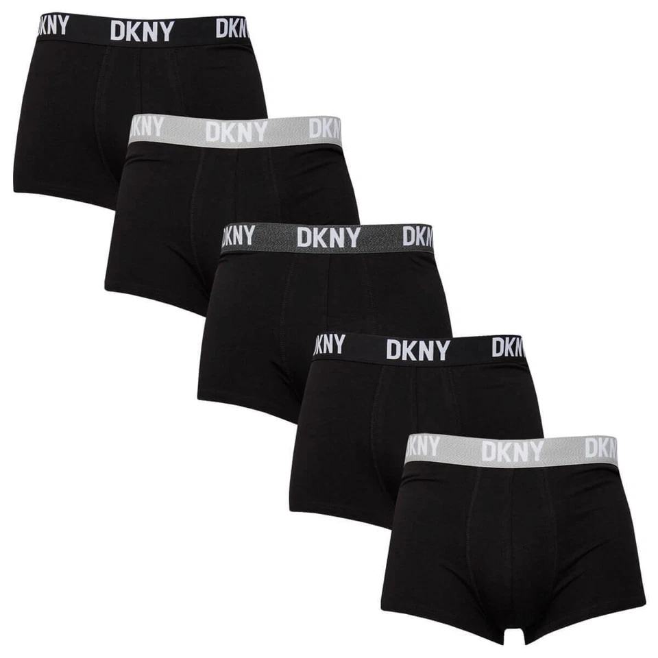 DKNY Mens 2025 Portland 5 Pack Breathable Cotton Trunk Boxer Briefs 53% OFF RRP
