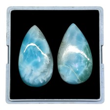 2 Pièces Cabochon En Larimar