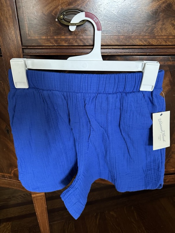 Universal Thread Girls Blue Gauze Shorts XS Elastic Waist Solid- Set Of 3