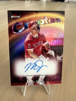 2025 Topps Finest Mike Trout Creators Auto Red #/5 Angels