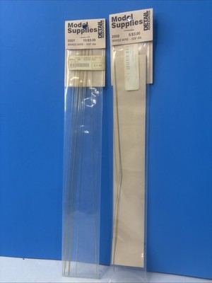 2x Lot - Detail Associates Model Supplies Brass Wire 2507 2502 .22'' .008'' Dia.