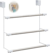 Over The Door Towel Rack, 3 Tier Stainless Steel Bathroom Towel Holder, Heavy Du