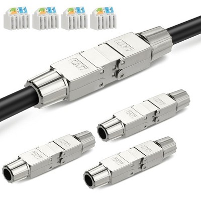 RJ45 Stecker Werkzeuglos Cat7 Cat6A Netzwerkstecker LSA Vollgeschirmt 10 Gbps