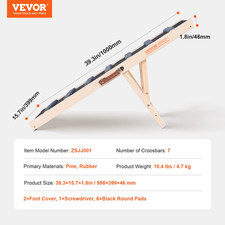 Dog Ramp Folding Ladder Anti-Slip High Adjustable Wooden Pet Ramp Removable for