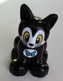 Lego Duplo Disney Mickey Mouse  Red Black Outfit With Red Balloon And Cat